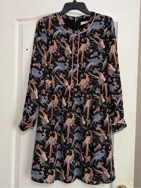 Size 4 Boho Bird Print Dress - LOFT